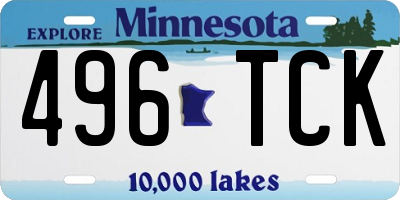 MN license plate 496TCK