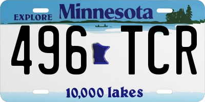MN license plate 496TCR