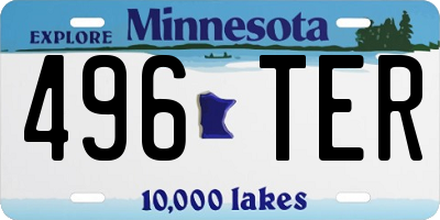 MN license plate 496TER