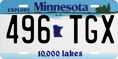 MN license plate 496TGX