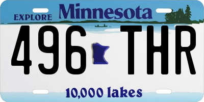 MN license plate 496THR