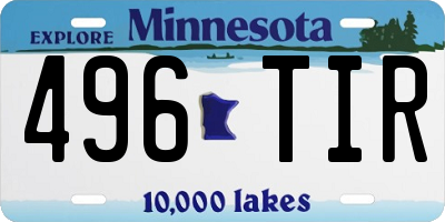 MN license plate 496TIR
