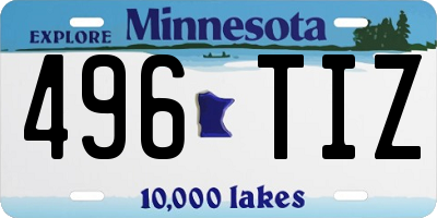 MN license plate 496TIZ