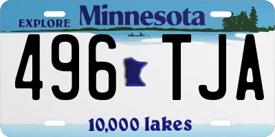 MN license plate 496TJA