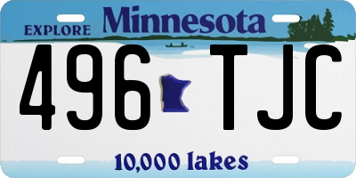 MN license plate 496TJC