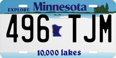 MN license plate 496TJM
