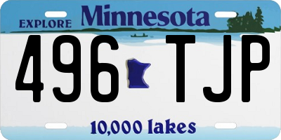 MN license plate 496TJP