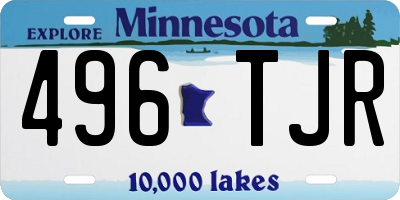 MN license plate 496TJR