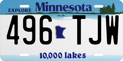 MN license plate 496TJW