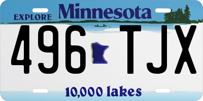 MN license plate 496TJX