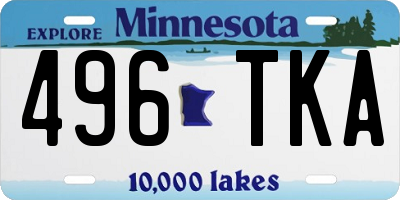 MN license plate 496TKA