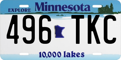 MN license plate 496TKC