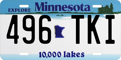 MN license plate 496TKI