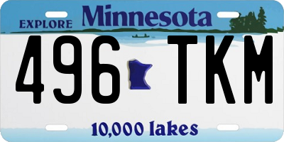 MN license plate 496TKM