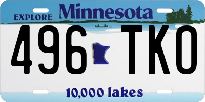 MN license plate 496TKO