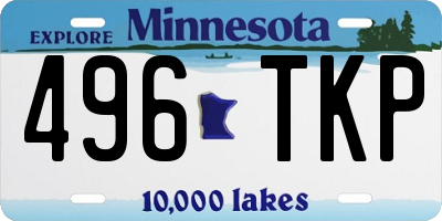 MN license plate 496TKP