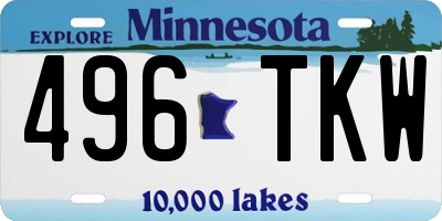 MN license plate 496TKW