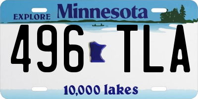 MN license plate 496TLA