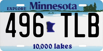 MN license plate 496TLB