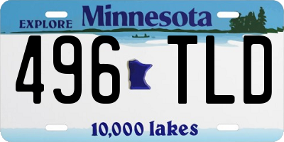 MN license plate 496TLD