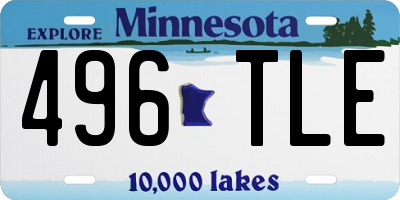 MN license plate 496TLE