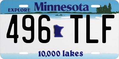 MN license plate 496TLF