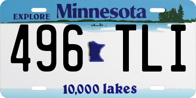 MN license plate 496TLI