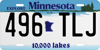 MN license plate 496TLJ