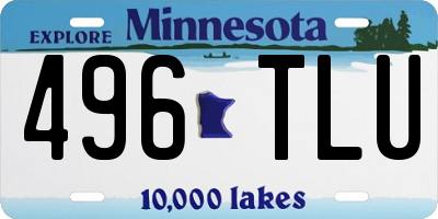 MN license plate 496TLU