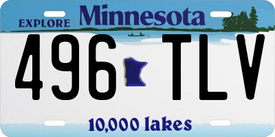 MN license plate 496TLV