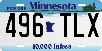 MN license plate 496TLX