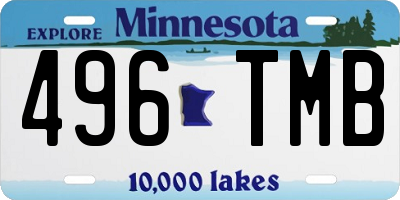 MN license plate 496TMB