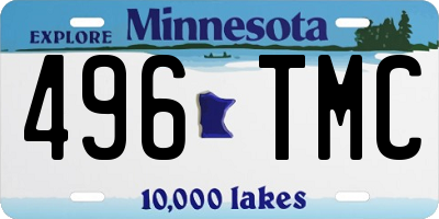 MN license plate 496TMC
