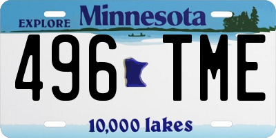 MN license plate 496TME