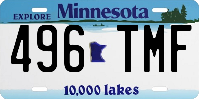 MN license plate 496TMF