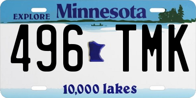 MN license plate 496TMK
