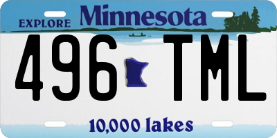 MN license plate 496TML