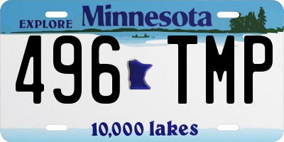 MN license plate 496TMP
