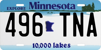 MN license plate 496TNA