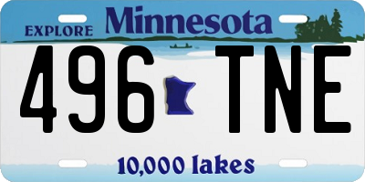 MN license plate 496TNE