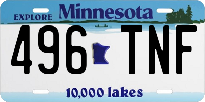 MN license plate 496TNF