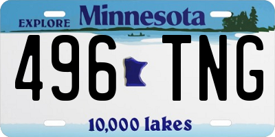MN license plate 496TNG