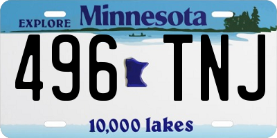MN license plate 496TNJ