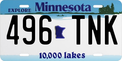 MN license plate 496TNK