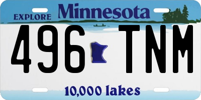 MN license plate 496TNM