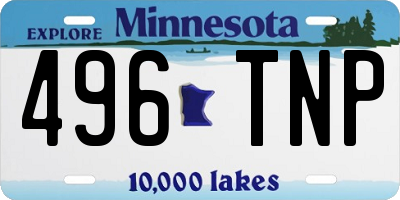MN license plate 496TNP