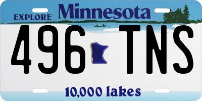 MN license plate 496TNS