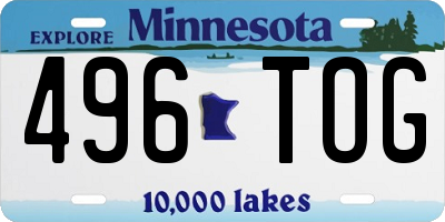 MN license plate 496TOG