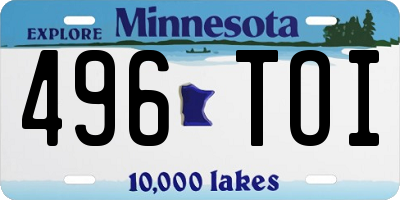 MN license plate 496TOI