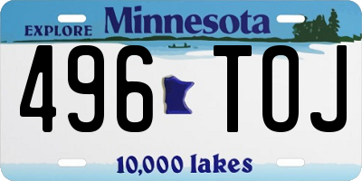MN license plate 496TOJ